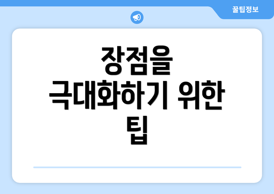 장점을 극대화하기 위한 팁