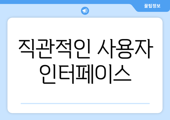 직관적인 사용자 인터페이스