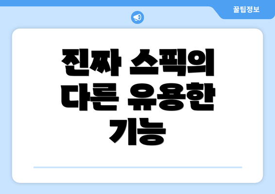 진짜 스픽의 다른 유용한 기능