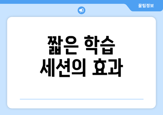 짧은 학습 세션의 효과