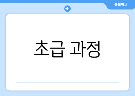초급 과정
