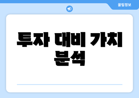투자 대비 가치 분석
