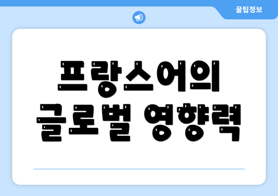 프랑스어의 글로벌 영향력