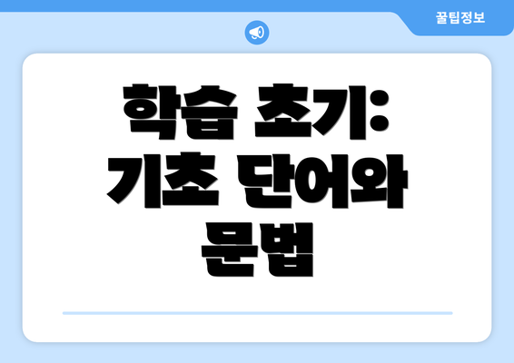 학습 초기: 기초 단어와 문법