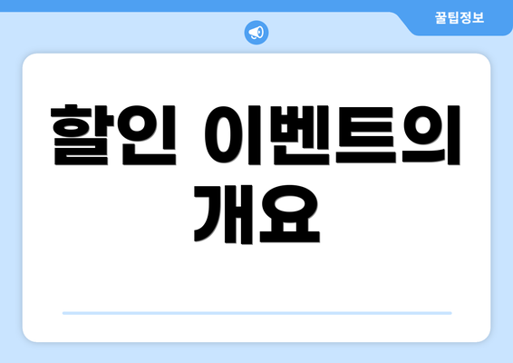 할인 이벤트의 개요
