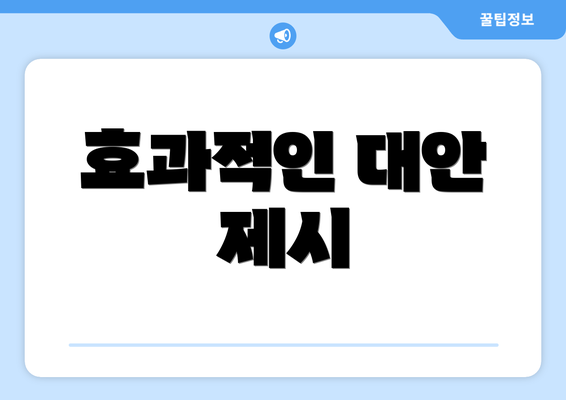 효과적인 대안 제시
