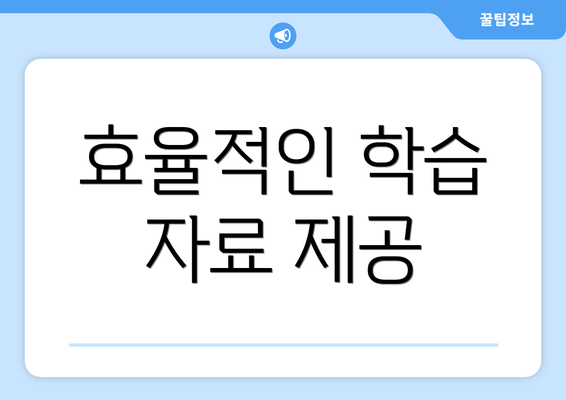 효율적인 학습 자료 제공