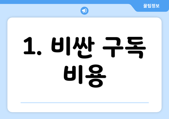 1. 비싼 구독 비용