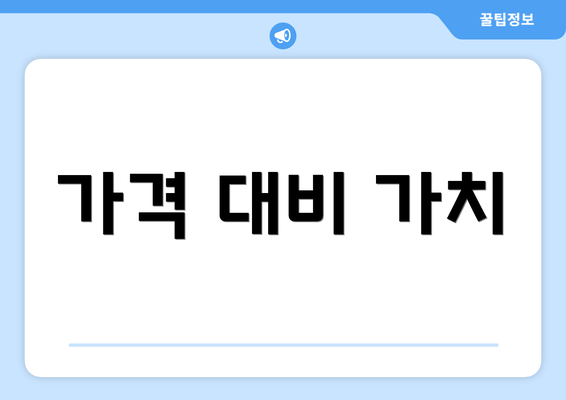 가격 대비 가치