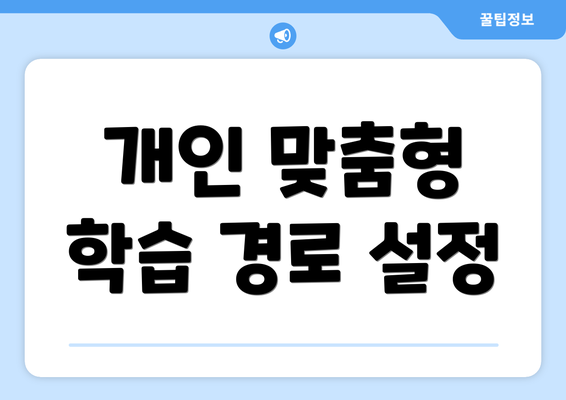 개인 맞춤형 학습 경로 설정