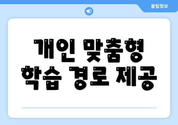 개인 맞춤형 학습 경로 제공