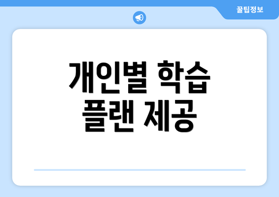 개인별 학습 플랜 제공