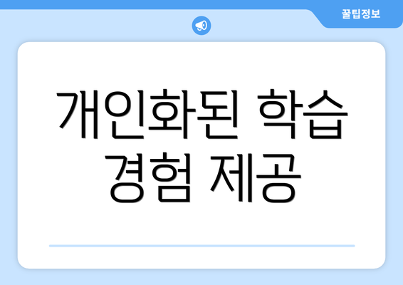 개인화된 학습 경험 제공