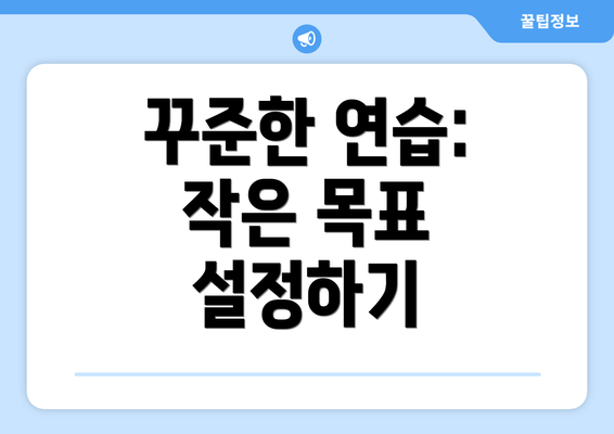 꾸준한 연습: 작은 목표 설정하기