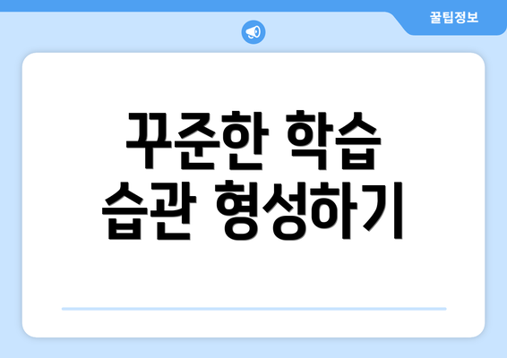 꾸준한 학습 습관 형성하기