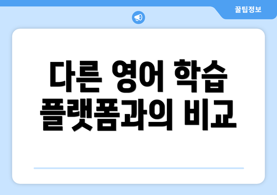 다른 영어 학습 플랫폼과의 비교