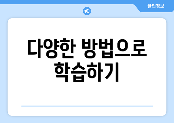 다양한 방법으로 학습하기