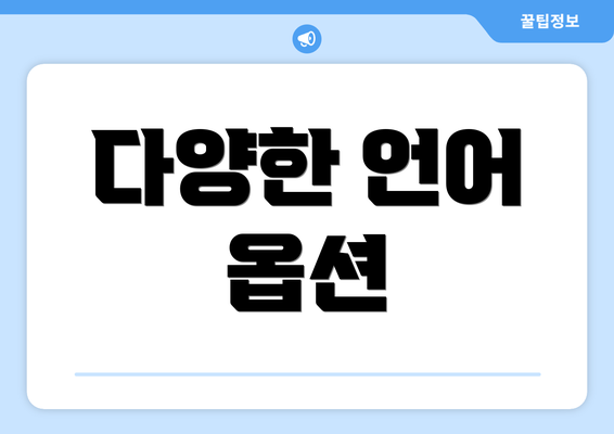 다양한 언어 옵션