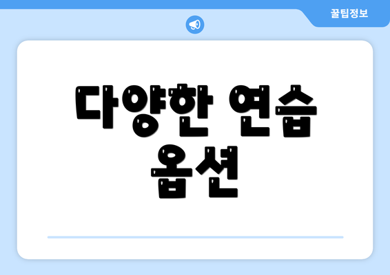 다양한 연습 옵션