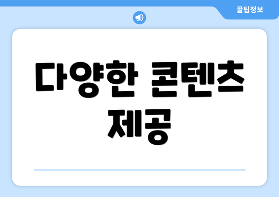 다양한 콘텐츠 제공