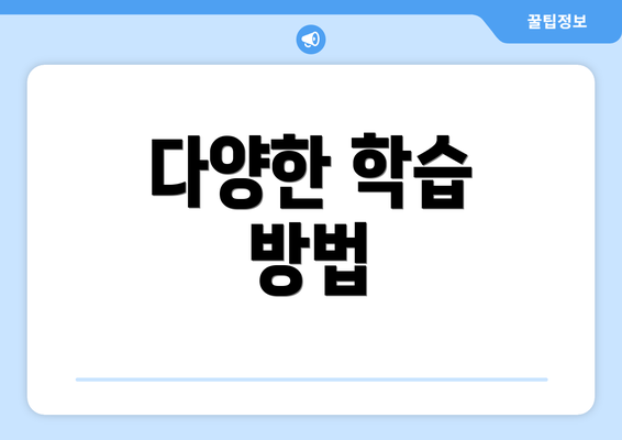 다양한 학습 방법