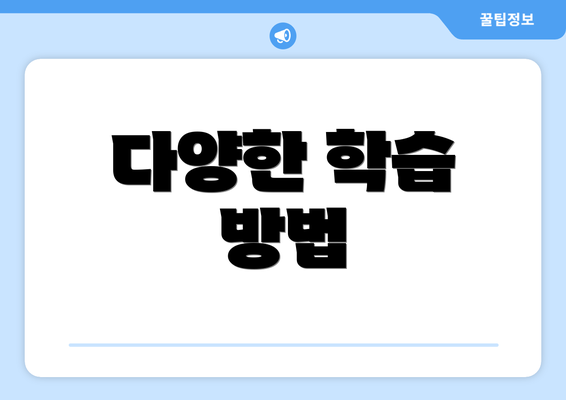 다양한 학습 방법