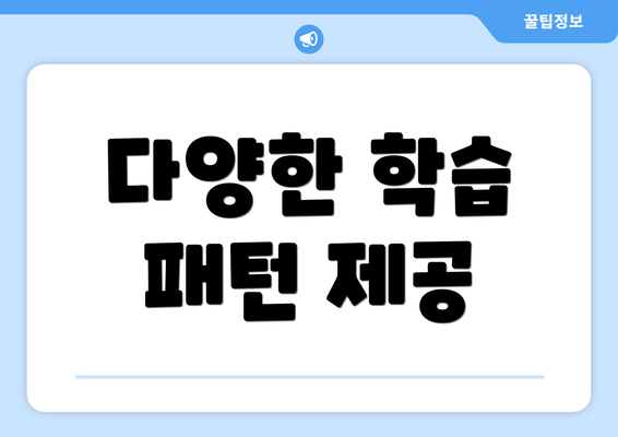 다양한 학습 패턴 제공