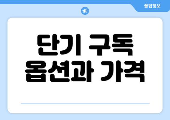 단기 구독 옵션과 가격