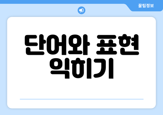 단어와 표현 익히기