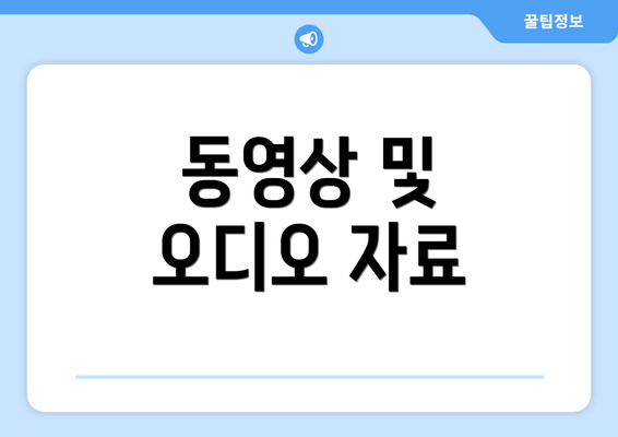 동영상 및 오디오 자료