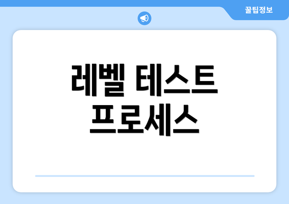 레벨 테스트 프로세스