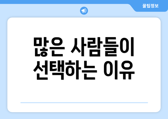 많은 사람들이 선택하는 이유
