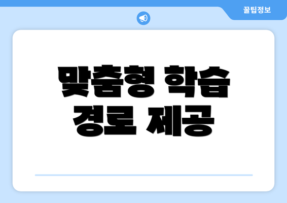 맞춤형 학습 경로 제공