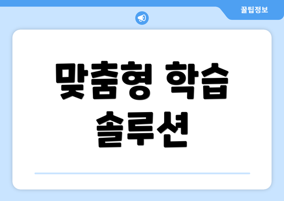 맞춤형 학습 솔루션