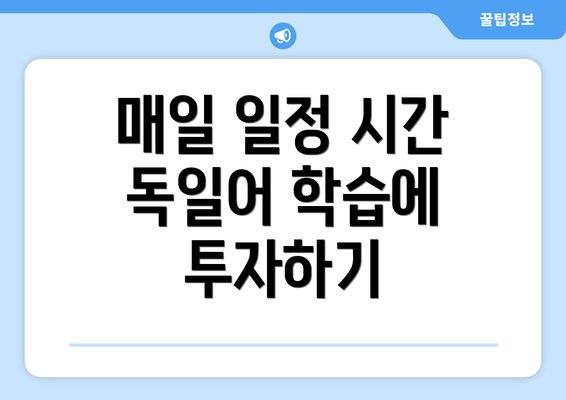 매일 일정 시간 독일어 학습에 투자하기