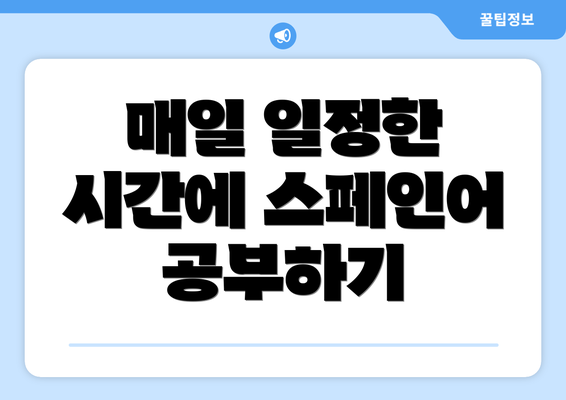매일 일정한 시간에 스페인어 공부하기