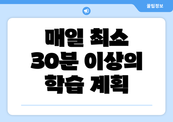 매일 최소 30분 이상의 학습 계획