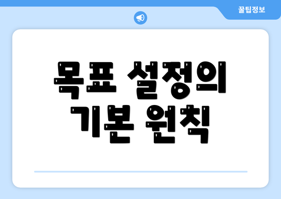 목표 설정의 기본 원칙
