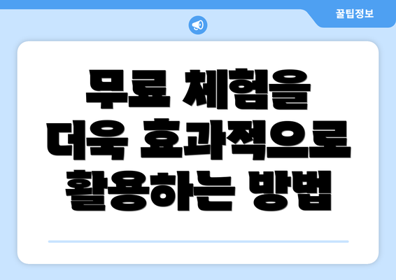 무료 체험을 더욱 효과적으로 활용하는 방법