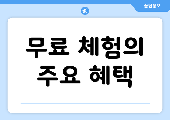 무료 체험의 주요 혜택
