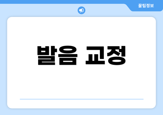 발음 교정