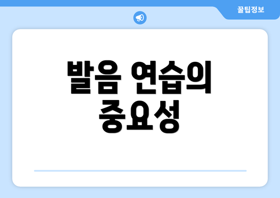 발음 연습의 중요성
