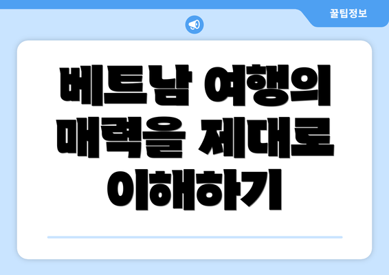베트남 여행의 매력을 제대로 이해하기