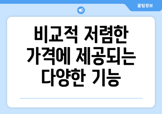 비교적 저렴한 가격에 제공되는 다양한 기능