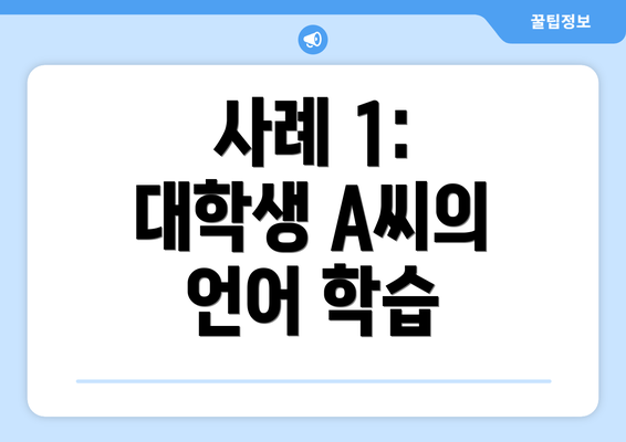 사례 1: 대학생 A씨의 언어 학습