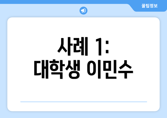 사례 1: 대학생 이민수