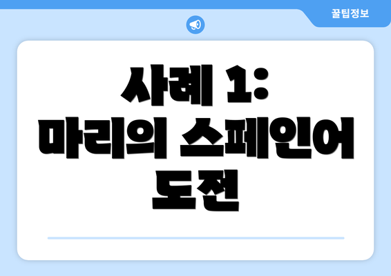 사례 1: 마리의 스페인어 도전