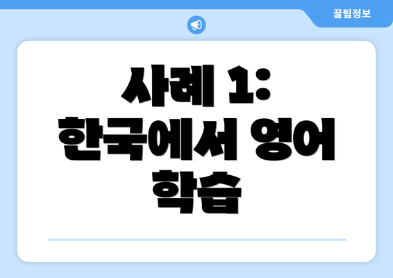 사례 1: 한국에서 영어 학습
