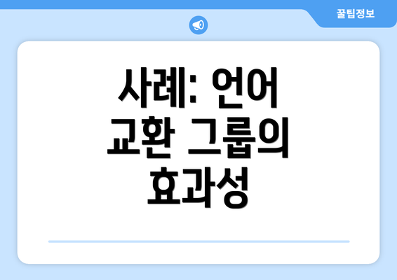 사례: 언어 교환 그룹의 효과성