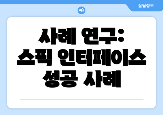 사례 연구: 스픽 인터페이스 성공 사례